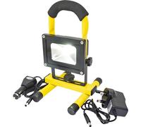 10w Cob Rechargeable Work Light | Portable Led Flood Light, 250 Lumens, 3.7 Volt, Waterproof Cordless Workshop Job Site Construction Lighting For Camping, Fishing With Mains & Car Charger