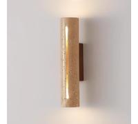 10W LED Wall Sconce Retro Farmhouse Style in Walnut Base Wabi Sabi Natural Stone Applique Lighting Modern Wired Fixture for Home Decor