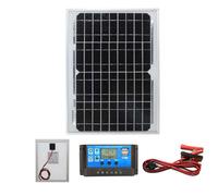 (10w Mono PWM Kit 12v) Lowenergie Mono Solar Panel Battery Charging Kit with Charger Controller & Mounting Bracket Set. For Caravans, Motorhomes, Boats