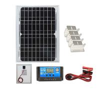 10w Mono Solar Panel Battery Charger Controller Kit Mounting Bracket Set K2 Caravan Camping Phone Charging