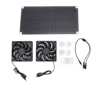 10W Monocrystalline Solar Panel Exhaust Fan Kit Silent Automatic Charging Powered Ventilation Fan for Greenhouse Pet House Chicken Coops