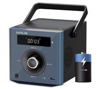 10W Portable CD Player Compatible with Bluetooth/FM Radio/MP3 Playback/USB Input/AUX/Headphone Jack/Remote Control, Built-in 2000mAh Battery, Compact Stereo CD Player