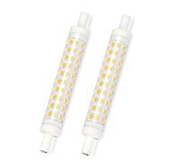 10W R7S Dimmable 118mm LED Light Bulbs Warm White 3000K AC220-240V Stab Flood Light J118 RS7 LED Floodlight for 100W T3 Halogen Light Bulb Landscape 360° Tube Corn Lamp (Pack of 2)