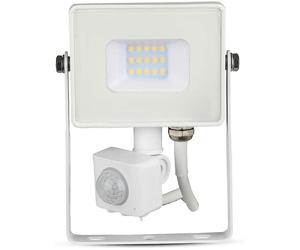 10W SMD PIR SENSOR FLOODLIGHT SAMSUNG CHIP 6400K WHITE BODY- V-TAC