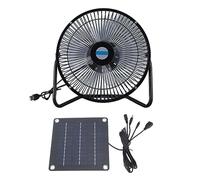10W Solar Panel 8 Inch Mini Rechargeable Fan - USB Portable Cooling Personal Desk Fan for Camping, Outdoor, Chicken House