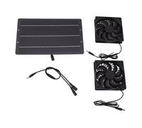 10W Solar Panel Fan Kit Weatherproof Dual Exhaust Fan Wall Mounted for Chicken Coops Greenhouses Sheds