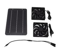 10W Solar Panel Kit with Dual Fan for Greenhouse, Chicken House, Doghouse, Pet Houses and Shed