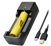 10W USB 18650 Battery Charger - PFSN Super Fast Charging Universal Intelligent Lithium Charger for 3.7V Li-ion 18650 18500 18490 18350 17670 17500 16340 14500 21700 26650 Rechargeable Batteries