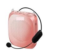 10W Voice Amplifier Wireless UHF Microphone Ultra Portable Mini Audio Speaker For Teachers Tourrist Yoga Instructors for Teaching(Rose gold)