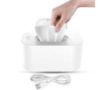 10W Wet Wipes Heater, 20x12.8cm/7.9x5.0in Household Wet Wipes Heating Box Intelligent Constant Temperature Baby Tissue Warmer for Home Use (White)