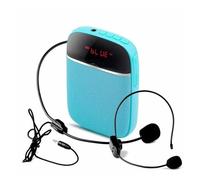 10W Wired/UHF Wireless Mini Fashion Microphone Guide Headset Teaching Lecture Dedicated Portable Amplifier for Teaching(Blu)