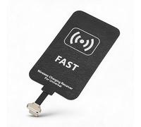 10W Wireless Charging Receiver, Type C Wireless Charger Adapter Chip for Mobile Phones, Foldable Plug & Leather Metal Guard, 85%+ Efficiency, Plug and Play