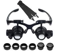 10x 15x 20x 25x LED Magnifier Illuminated Double Eye Glass Jeweler