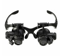 10X 15X 20X 25X Spectacles Glasses LED Lamp Magnifier Loupe Jewellery Maintain with 8pcs Replacement