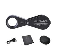 10X 20X 30X Magnification Loupes with 21mm Triplets Lens for Viewing Gemstones Jewelry Rock Stamps and Antiques Foldings Magnifiers
