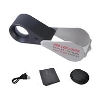 10X/20X/30X Magnifier Glass Lens Handheld Eye Loupe Portable Magnifier With LED Light For Jewelry Stamps Inspection Professional Jewelry Tool