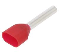 10x 216-542 cable lug: sleeve insulated, double 1mm² 12mm tinned red WAGO