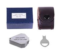 10X 21mm LED Light IlluminatedEye LoupePocket Jewellery Magnifier Portable Foldable Glass with Lights Gift