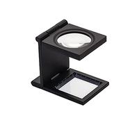 10X 28MM Mini Three-Folding Magnifier Zinc Alloy Magnifier Magnifying Glass with Scale for Textile Optical Jewelry Sewing Thread Collection Repair