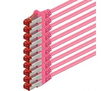 10x 3 meters - Cat 6 network cable patch cable Cat6 RJ45 SFTP - magenta