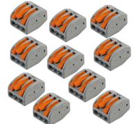 10x 3 Way WAGO Connector 32A Electrical Lever Terminal Block Push Fit Junction