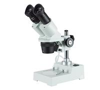 10X-30X Compact Multi-Lens Stereo Microscope With Angled Head, Metal Pillar Stand, Top Lighting Easy To Use