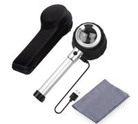 10X 30X Loupe Magnifier Glasses with LED Light Metal Scale Magnifying Glass for Textile Jewelry Coins Currency