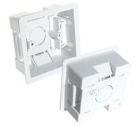 10x 35mm Deep Single Plastic Dry Lining Back Box 1 Gang Wall Hole Mount Pattress