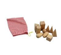 10x 3D Geometric Solids Wooden Shapes Geometry Manipulatives for