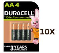 10X 4 Duracell AA 1300mAh PRE STAY CHARGE Rechargeable Batteries NiMH HR6 DC1500