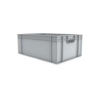 10x 45L Storage Box, Euro Stack Container Storage Boxes 10 Pack (GREY, 45L- 60x40x23cm)