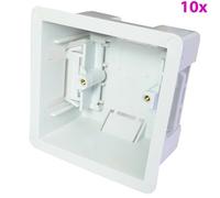 10X 47mm Deep Plasterboard Back Box Single Dry Lining Wall Flush Mount Pattress
