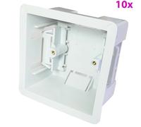 10x 47mm Deep Plasterboard Back Box Single Dry Lining Wall Flush Mount Pattress
