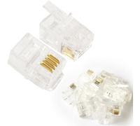 10X 4P4C Rj9 Rj10 Rj22 Cable Crimp Connector Plugs Telephone Contact Pin End