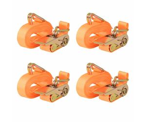10x/4x Ratchet Tie Down Straps 4 Tonnes Tool Blue/Orange Multi Sizes vidaXL