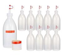 10x 500 ml LDPE Plastic Bottle Squeeze Bottle Laboratory Bottle Garnier Bottle Plastic Bottle Spray Bottle with dosing tip or drip Cap for Kitchen, Laboratory or Hobby