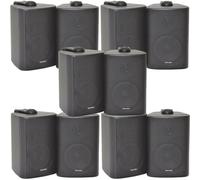 10x 60W 2 Way Black Wall Mounted Stereo Speakers 3" 8Ohm Mini Background Music