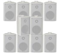 10x 60W 2 Way White Wall Mounted Stereo Speakers 3" 8Ohm Mini Background Music