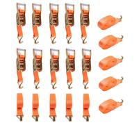 10x 6m 5000kg 5 Ton Heavy Duty Ratchet Strap 50mm Tie Down J Hook Lashing Strap