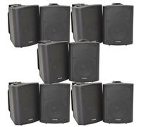 10x 90W Black Wall Mounted Stereo Speakers 5.25" 8Ohm Quality Home Audio Music