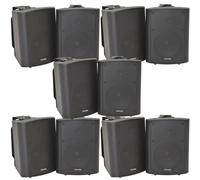 Loops 10x 90W Black Wall Mounted Stereo Speakers 5.25" 8Ohm Quality Home Audio Music Loops Black