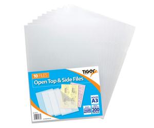 10x A3 Report Files Clear Open Top & Side Covers easy access notch cut out flush