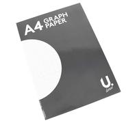 10x A4 Math Pad Graph Paper Pads - 2/10/20mm Square Grid - 70 Page School/Office Workbook