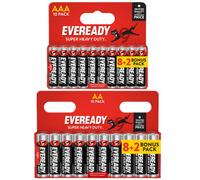 10X Aa & 10X Aaa Eveready Super Heavy Duty Zinc Batteries (20X Batteries In Total)