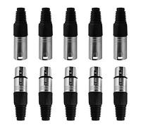 10x Accu Cable 3 Pin Male and Female XLR/DMX Connectors