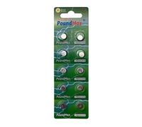10x AG2 (LR59, LR726, 196) 1,5V - PoundMax Alkaline Button Cell Batteries | 1x 10-Pack