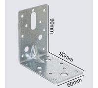 10X Angle Bracket 90X90X60mm Fixings Direct