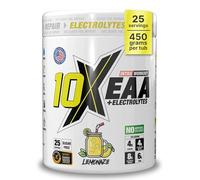 10X Athletic Full Essential Amino Acids Blend with Electrolytes, Sugar Free EAA Powder for Energy, Endurance, Hydration and Recover, 25 Servings, 450 g Various Flavours (Lemonaze)