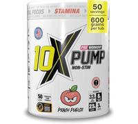 10X Athletic Non Stim Pre Workout Powder 3.2g Beta Alanine No Caffeine Creatine Sugar Free Vegan Low Calorie Various Flavours 600g 25/50 Servings (Peach)