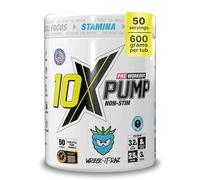 10X Athletic Non Stim Pre Workout Powder No Caffeine Beta Alanine Creatine Sugar Free Vegan Low Calorie Various Flavours 600g 25/50 Servings (Blue Raspberry)